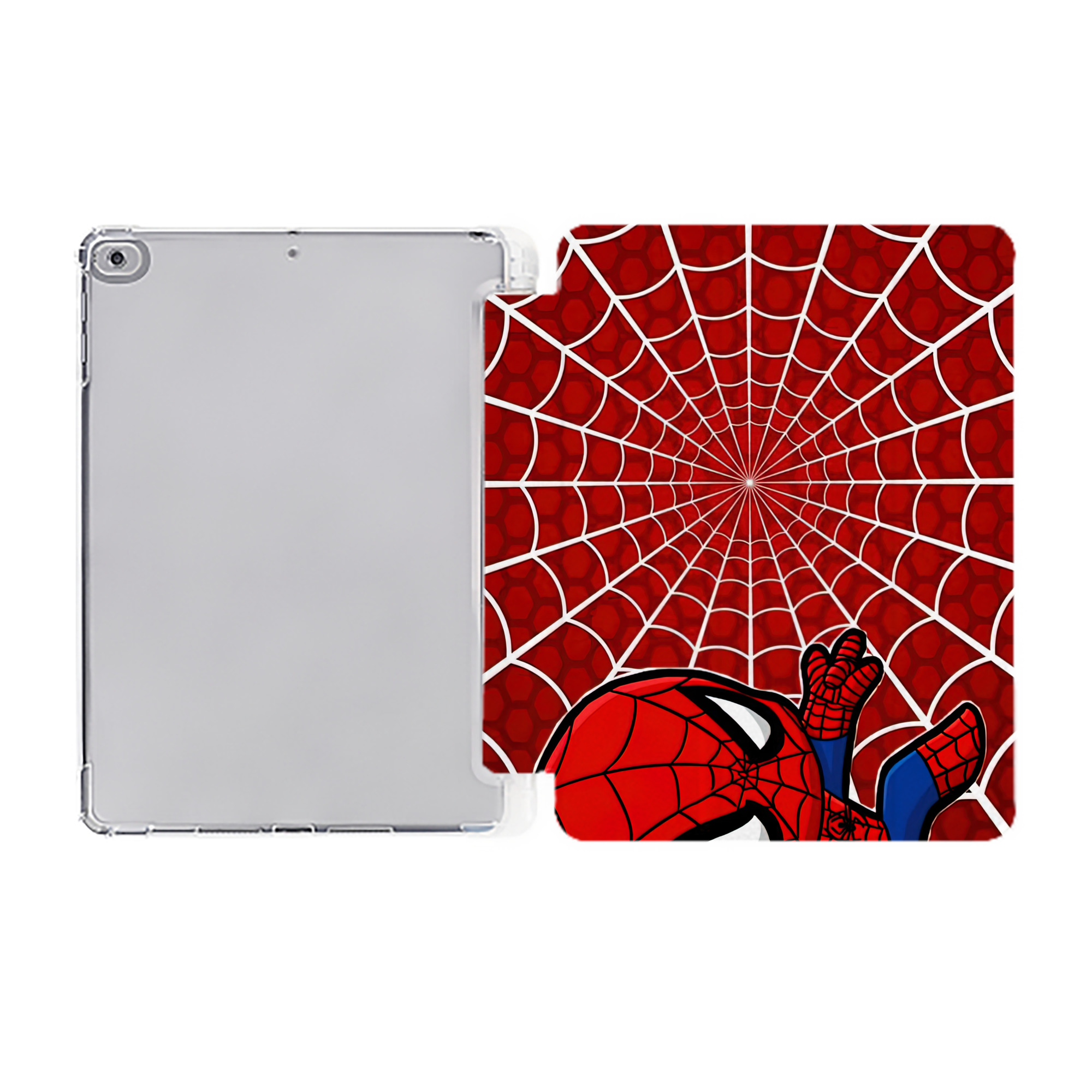 （画像用） Spider Man スパイダーマン IPad ケース ペン収納付き 三つ折りスタンド PUレザー×シリコン 対応機種9.5/10.5/10.9インチ